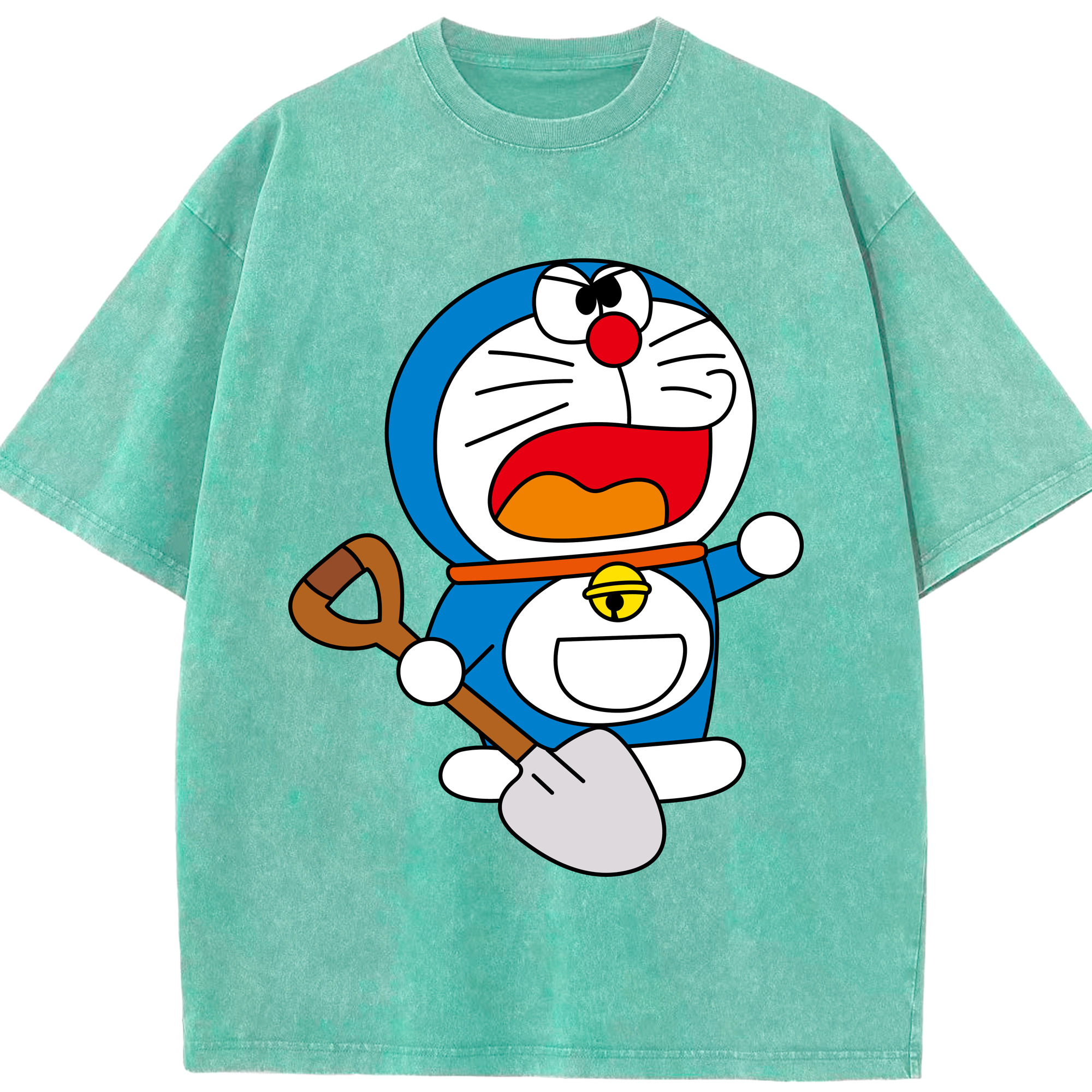 （画像用） ドラえもん Doraemon 綿100% ヴィンテージ風 半袖Tシャツ（フロントプリント）